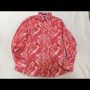 LANDS END NO IRON PAISLEY BLOUSE